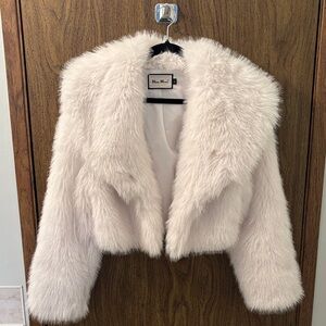 Blush Faux Fur Teddy Cropped Jacket